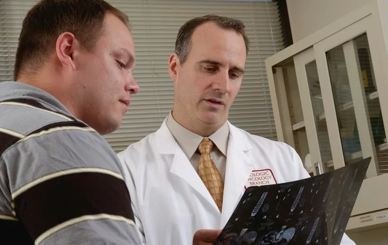 Doctor explaining an X-ray to a patient